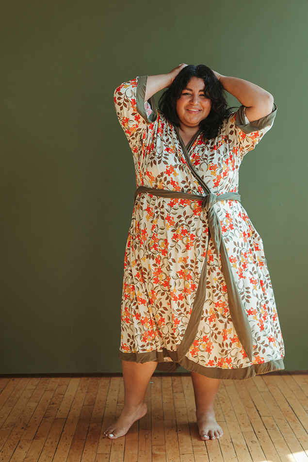 Soft Floral Peach Robe